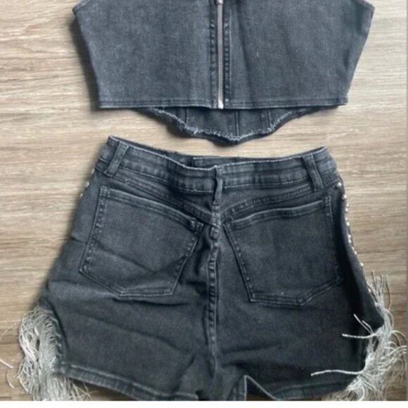 Black Denim Festival Set - sz M - Picture 1 of 2